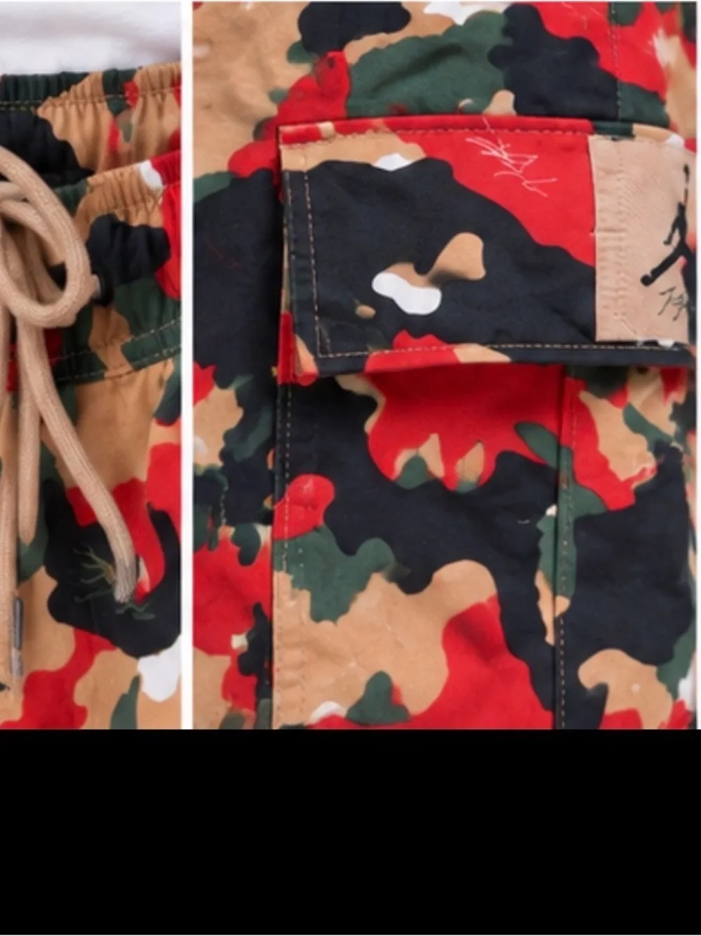 Jordan Flight Heritage Cargo Pants Men’s M Multicolor Camo Red Green Tan Black